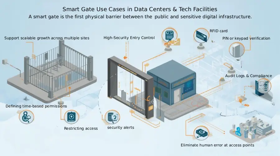 Smart Gate Use Cases in Data Centers & Tech Facilities