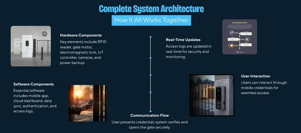 Complete System Architecture of an Entry Gate/ Architecture Complète d’un Système de Contrôle d’Accès pour Portail d’Entrée